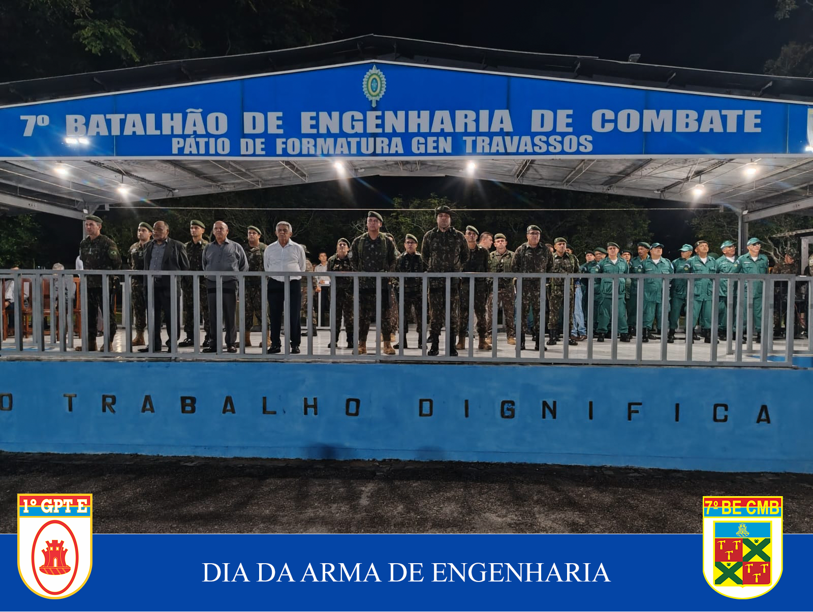 O 7º BATALHÃO DE ENGENHARIA DE COMBATE REALIZA FORMATURA ALUSIVA AO DIA DA ENGENHARIA.