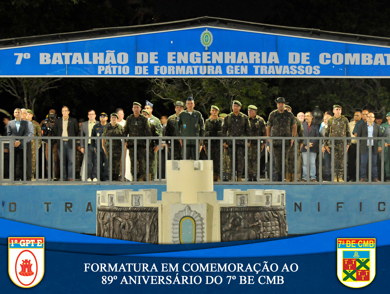 O 7º BATALHÃO DE ENGENHARIA DE COMBATE REALIZA FORMATURA EM COMEMORAÇÃO AO SEU 89º ANIVERSÁRIO DE CRIAÇÃO.